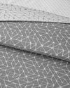 Trio Shape Kolay Ütülenir Çift Kişilik Nevresim Takımı 200x220 cm Gri