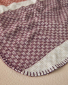 Triple Stripe Scotch Çift Kişilik Battaniye Mürdüm Terracota