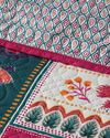 Tropic Patch King Size Çok Amaçlı Örtü Koyu Pembe
