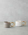 Twin Goldy Seramik 2'li Kupa 184 ml Vizon-Beyaz-Gold