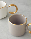 Twin Goldy Seramik 2'li Kupa 184 ml Vizon-Beyaz-Gold