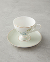 Valentina New Bone China 4 Parça 2 Kişilik Kahve Fincan Takımı 80 ml Açık Yeşil