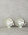 Valentina New Bone China 4 Parça 2 Kişilik Kahve Fincan Takımı 80 ml Açık Yeşil