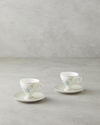 Valentina New Bone China 4 Parça 2 Kişilik Kahve Fincan Takımı 80 ml Açık Yeşil