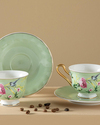 Vanilla New Bone China 4 Parça 2 Kişilik Kahve Fincan Takımı Açık Yeşil