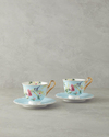 Vanilla New Bone China 4 Parça 2 Kişilik Çay Fincanı Takımı Açık Mavi