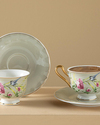 Vanilla New Bone China 4 Parça 2 Kişilik Kahve Fincan Takımı Açık Gri