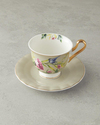 Vanilla New Bone China 4 Parça 2 Kişilik Çay Fincanı Takımı Açık Gri