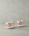 Vanilla New Bone China 4 Parça 2 Kişilik Çay Fincanı Takımı Açık Pembe