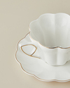 Velisse New Bone China 4 Parça 2 Kişilik Çay Fincanı Takımı 180 ml Beyaz-Gold