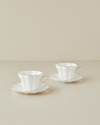 Velisse New Bone China 4 Parça 2 Kişilik Çay Fincanı Takımı 180 ml Beyaz-Gold