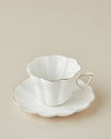 Velisse New Bone China 4 Parça 2 Kişilik Çay Fincanı Takımı 180 ml Beyaz-Gold