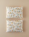 Vintage Argyle Pamuklu 2'li Yastık Kılıfı 50x70 cm Yeşil-Sarı