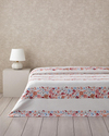Vintage Floral Baskılı Pamuklu Çift Kişilik Pike 200x220 cm Somon