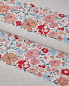 Vintage Floral Baskılı Pamuklu Tek Kişilik Pike 150x220 cm Somon