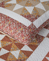 Vintage Lace Patchwork Çok Amaçlı Çift Kişilik Yatak Örtüsü Takımı 200x220 cm Terracotta