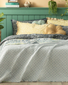 Vintage Patchwork King Size Çok Amaçlı Örtü Mavi