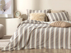Vittate Natural İpliği Boyalı King Size Nevresim Takımı Kahve – Lacivert
