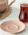 Viyana Porselen Çay Tabağı Gül Kurusu