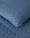 Waved Fitilli Kadife Çift Kişilik Yatak Örtüsü Takımı 200x220 cm Koyu Mavi