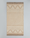 Welle Dokuma Kilim 80x150 cm Açık Krem - Kahve