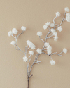White Berry Stem Tek Dal Yapay Çiçek Beyaz