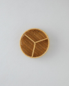 Wicker Rattan 3 Bölmeli Sunumluk 19x5 cm Açık Kahverengi