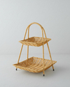 Wicker Rattan Katlı Servis 26x22x36 cm Açık Kahverengi