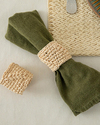 Wicker Weave Natural İp 2'li Peçete Halkası Krem