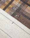 Windsor Plaid Flanel Tek Kişilik Çarşaflı Nevresim Takımı 160x220 cm Krem-Kahverengi
