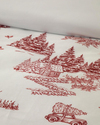 Winter Chalet Dijital Baskılı Soft Cotton Çift Kişilik Nevresim Takımı Bordo