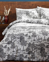 Winter Forest Flanel Çift Kişilik Nevresim Takımı Gri