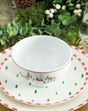 Winter Landscape Bone Porselen Kase 13 cm Yeşil-Kırmızı