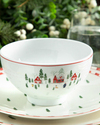Winter Landscape Bone Porselen Kase 13 cm Yeşil-Kırmızı