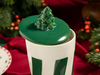 Winter Stripes Porselen Double Wall Travel Mug Yeşil