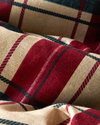 Winterland Flanel Tek Kişilik Çarşaflı Nevresim Takımı 160x220 cm Kırmızı-Yeşil-Krem