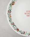 Wonderful Year Bone Porselen Servis Tabağı 25 cm Kırmızı - Yeşil