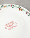Wonderful Year Bone Porselen Servis Tabağı 25 cm Kırmızı - Yeşil