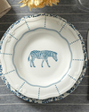 Zebra Porselen Çukur Yemek Tabağı 23 cm Mavi