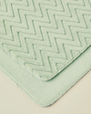 Zigzag Line Kaydırmaz Taban Banyo Paspası Seti 60x100 cm + 50x60 cm Yeşil