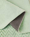 Zigzag Line Kaydırmaz Taban Banyo Paspası Seti 60x100 cm + 50x60 cm Yeşil