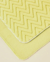 Zigzag Line Kaydırmaz Taban Banyo Paspası Seti 60x100 cm + 50x60 cm Limon Yeşili