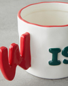 Best Wishes Stoneware Kupa 400 ml Kırmızı - Yeşil