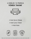 Bloomera Porselen Yemek Takımı 12 Parça 4 Kişilik Renkli