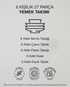 Bloomline Porselen Yemek Takımı 27 Parça 6 Kişilik Gold