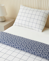 Border Dots Kolay Ütülenir Tek Kişilik Nevresim Takımı 160x220 cm Lacivert