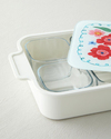 Bright Floral Melamin 6'lı Cam Kapaklı Kahvaltılık 39x21 cm Renkli