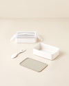 Collotte Plastik 4 Parça Lunch Box Saklama Kabı 10,5x17 cm Krem