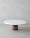 Elegant Mermer Kek Standı 30 cm Beyaz