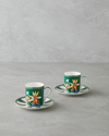 Emberlyn New Bone China 4 Parça 2 Kişilik Kahve Fincan Takımı 90 ml Yeşil